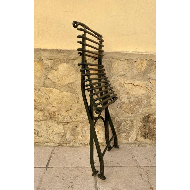 Modernist Green Iron Garden Folding Chair, 1930s For Sale - Image 18 of 18