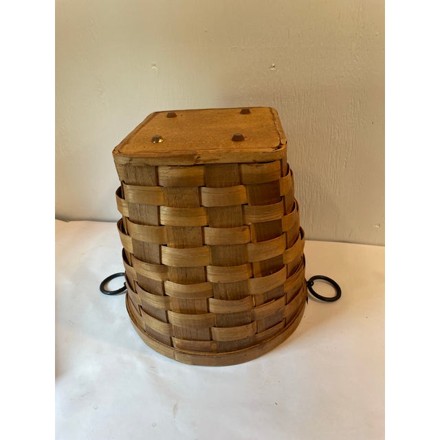 Vintage Woven Slat Wicker Planter Basket For Sale In Dallas - Image 6 of 6