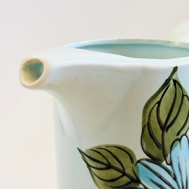 Mid 20th Century MCM Floral Porcelain Pitcher by Lego, Japan For Sale - Image 5 of 11