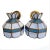 Metal Vintage Pale Dark Blue Tiffany Style Stained Glass Small Ceiling Chandelier Light Fixtures- a Pair For Sale - Image 7 of 7