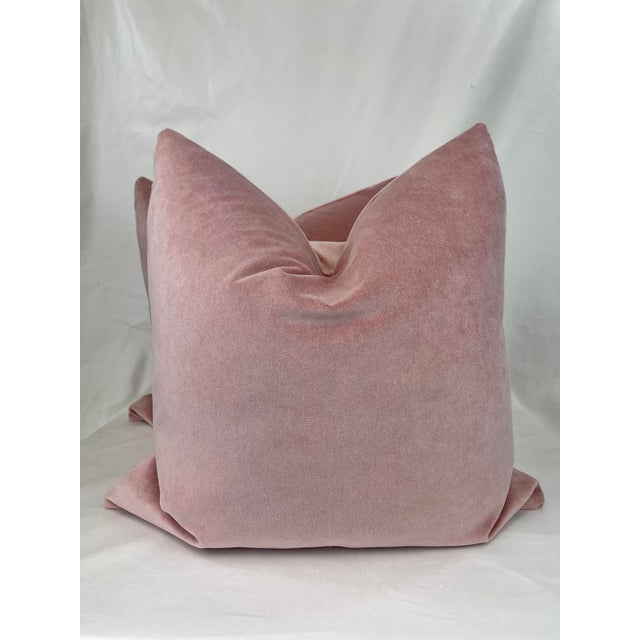 Velvet in Pink Slipper 22” Pillows- a Pair For Sale - Image 4 of 4