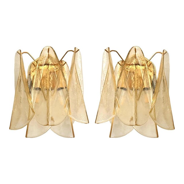 Mid-century modern “rondini” in light-amber murano glass. a new design by simoeng. Texture-free makes them very...