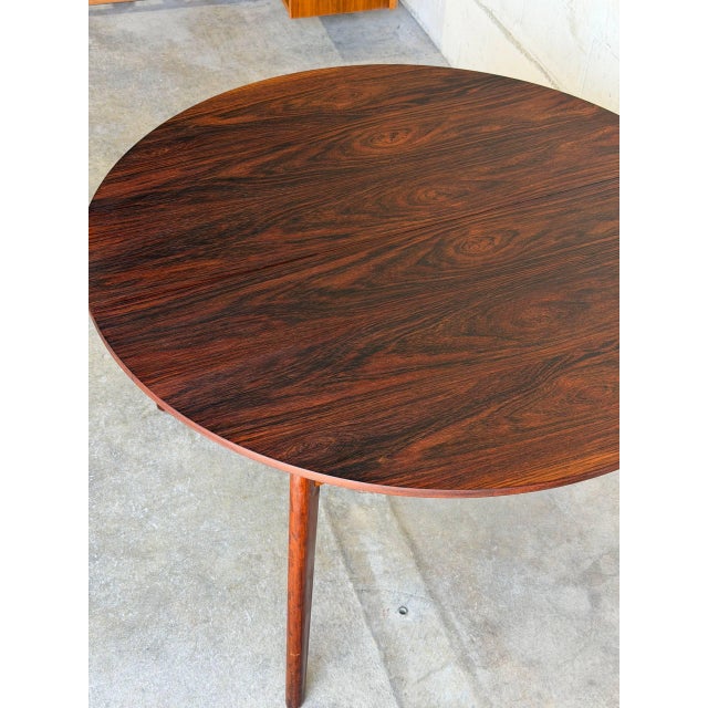 Mid-Century Modern Danish Mid Century Modern Round Rosewood Dining Table Scandinavian Modern For Sale - Image 3 of 7