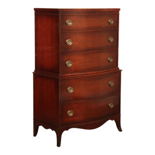Mid 20th Century Phenix Furniture Hepplewhite Style Mahogany Chest on Chest For Sale