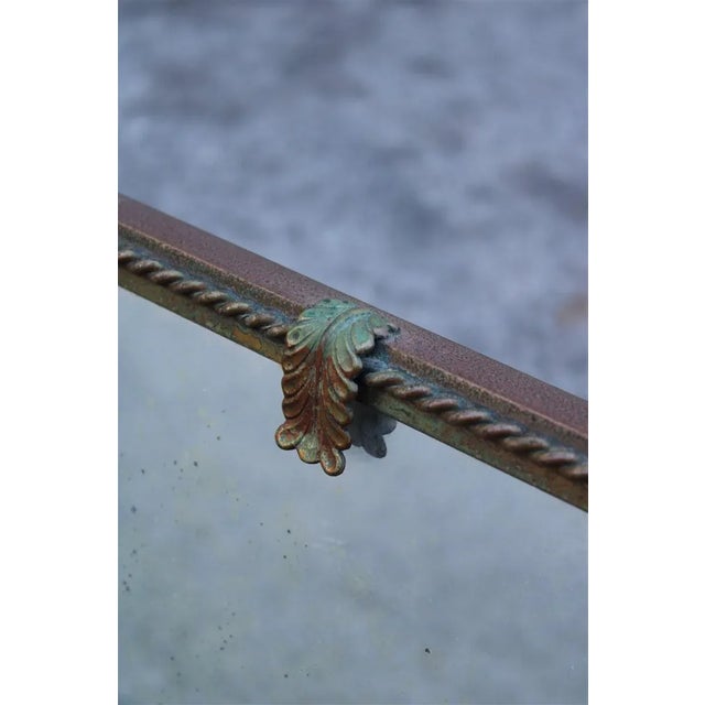 Italian Table Mirror with Acanthus Leaves in Burnished Brass, 1950s For Sale - Image 11 of 12