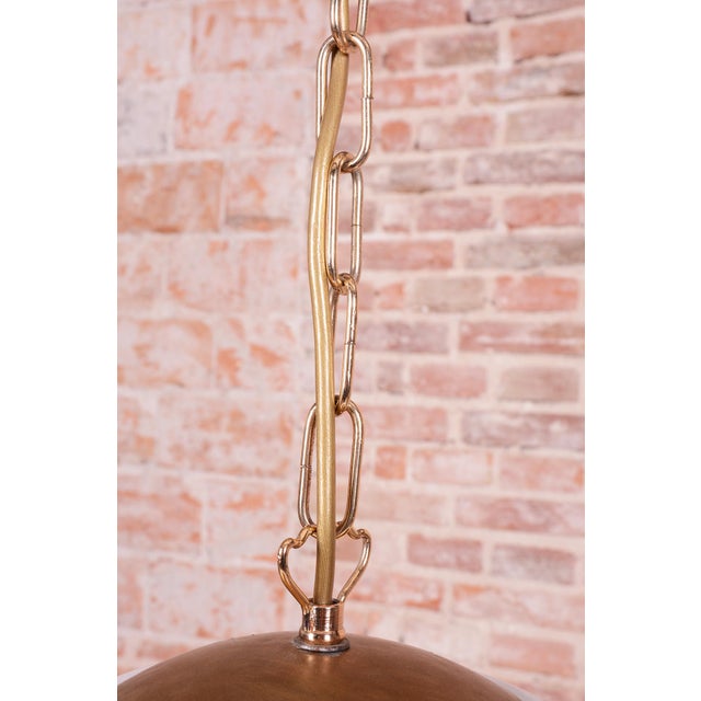 Mid-Century Czech Brass Pendant Light attributed to J. Kamenický Šenov, 1960s For Sale - Image 4 of 9