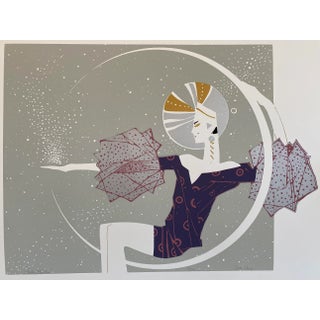 Late 20th Century "Lady Bride" Art Deco Revival Style Serigraph by Dean Hayes For Sale