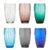 Collection for the table in clear colored glass. It includes tumblers for water and soft drinks, wine glasses, flute...