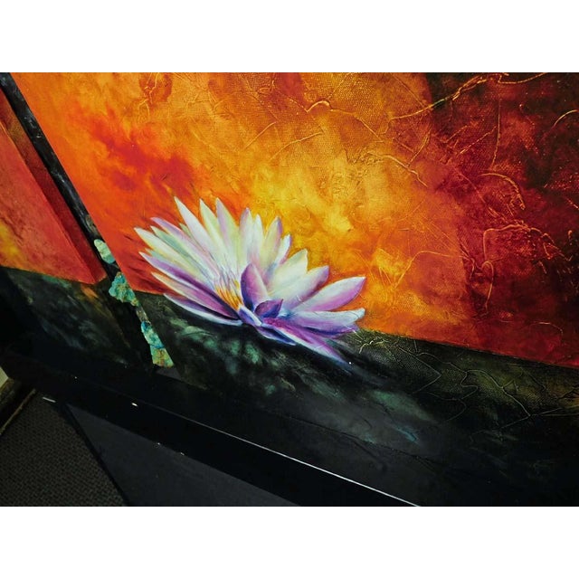 Orange Alexandru Darida Original Painting "Rejuvenation" Hand Signed Framed For Sale - Image 8 of 10