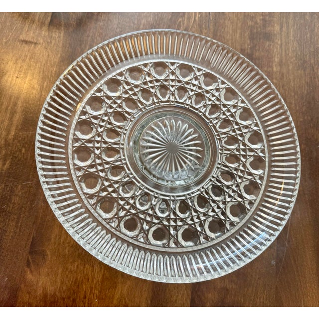 Glass Windsor Pattern Cake Stand For Sale - Image 7 of 12