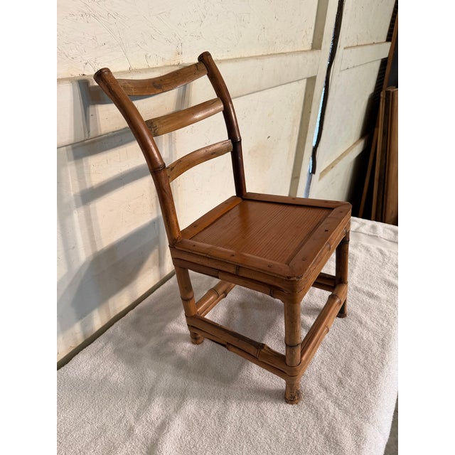 English Bamboo Ladder Back Children’s Chair For Sale - Image 3 of 8