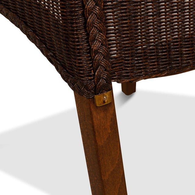 Brown Wooden Dining Chairs from Lloyd Loom, Set of 5 For Sale - Image 5 of 12