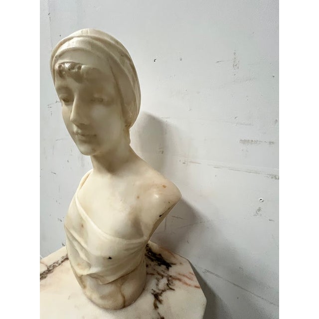 Unknown, Bust of Young Woman, 20th Century, Marble For Sale - Image 12 of 17