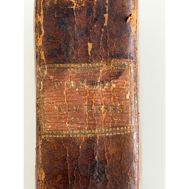 1785 French Poetry Collection – Three 18th-Century Volumes Bound as One, Full Calf Leather For Sale - Image 4 of 5