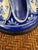 Antique Delft Candlestick Lamp With Navy Silk Shade For Sale - Image 12 of 12