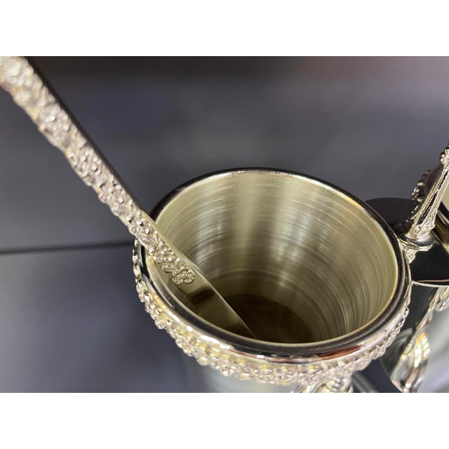 Boho Chic Silver Plated and Brass Spoon Cutlery Holder For Sale - Image 3 of 11