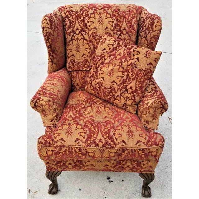 Offering One Of Our Recent Palm Beach Estate Fine Furniture Acquisitions Of A Vintage Chippendale Wingback Burnout Velvet...