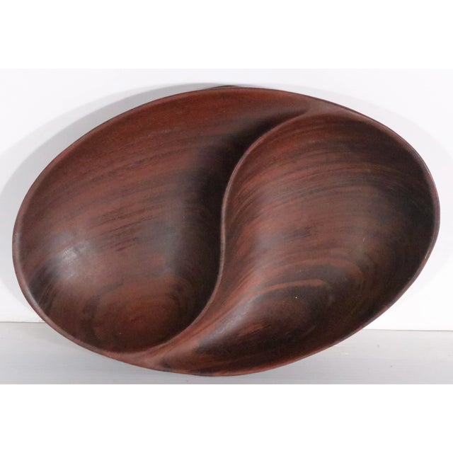 Mid-Century Modern Monkey Wood Serving Bowl Att. To Mabini C 1950/1960's For Sale - Image 3 of 10