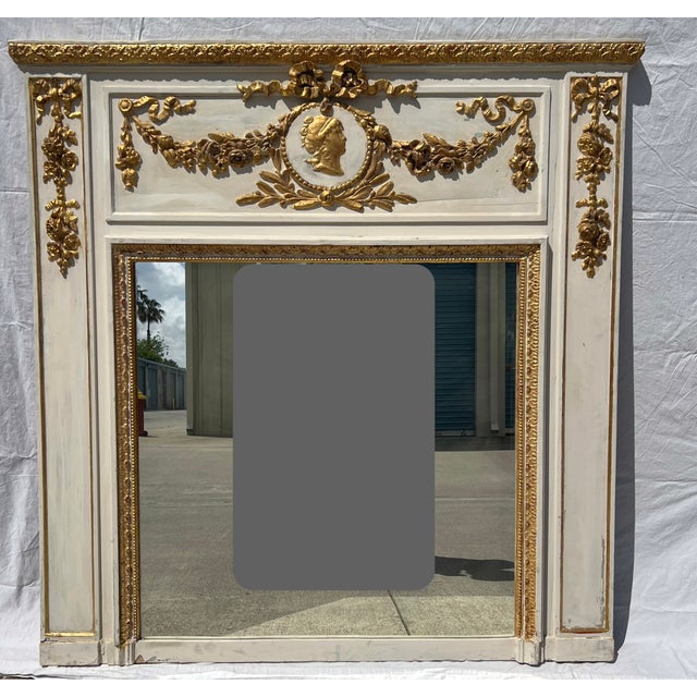 French 19th Century French Trumeau Mirror For Sale - Image 3 of 16