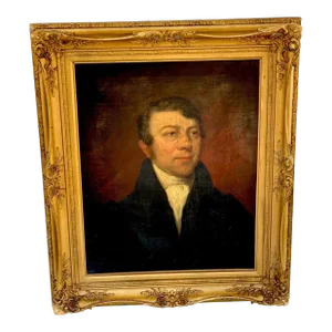 Handsome 19th C American Portrait of a Gentleman with a Scar