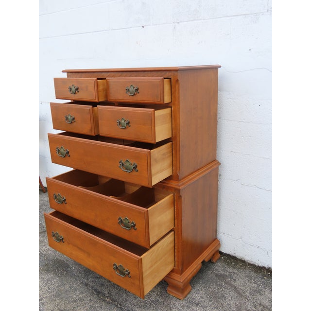 Ethan Allen Ethan Allen Solid Maple Tall Chest of Drawers 6323a For Sale - Image 4 of 17