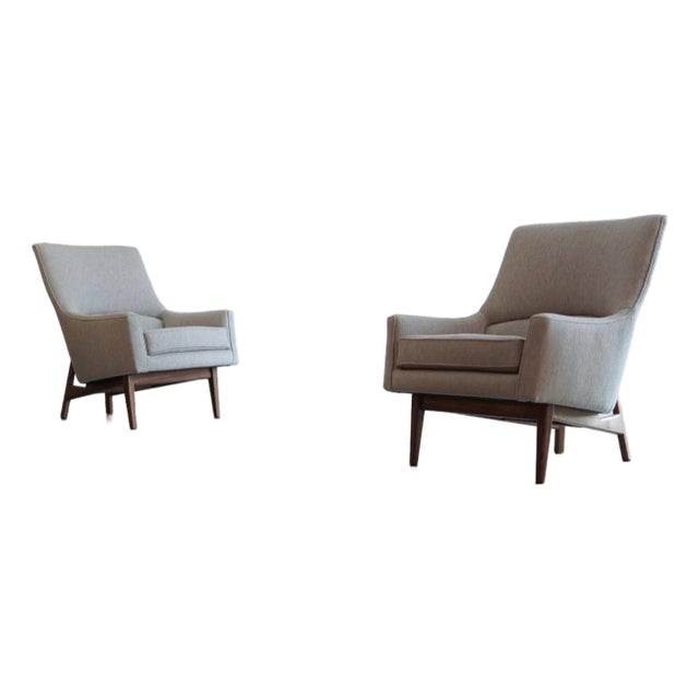 Set of 2 Lounges Model 2136 by Jens Risom, Circa 1950s For Sale