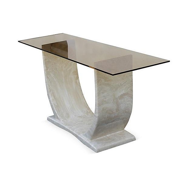 Marble & Gold Glass Top Console Table Chairish