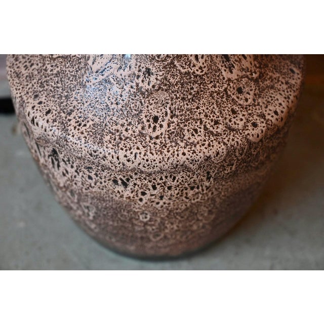 Brown Fat Lava Glazed Stoneware Floor Lamp, West Germany, 1970s For Sale - Image 8 of 9
