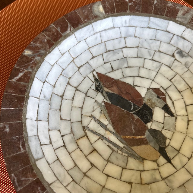 Rustic 1950s Heide Mosaic Denmark Bowl With Pair of Ducks Design For Sale - Image 3 of 12