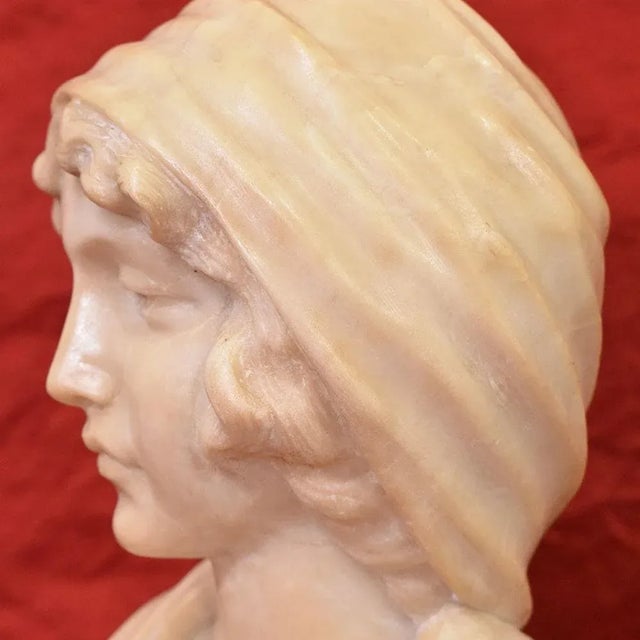 Woman Sculpture, 19th Century, Alabaster For Sale - Image 4 of 10