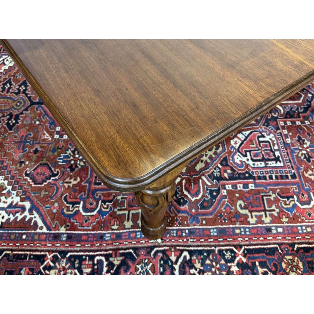 Victorian English Mahogany Table with 3 Extension Leaves, 1950s For Sale - Image 4 of 18