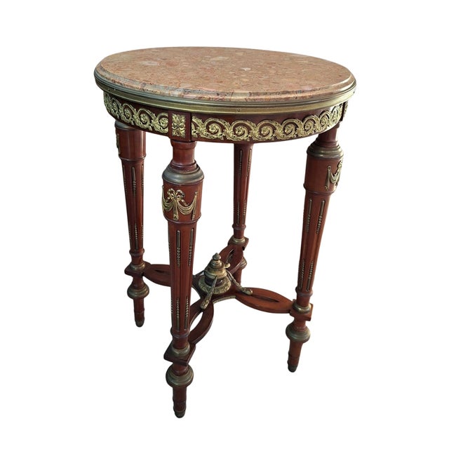 Neoclassical Guéridon in Mahogany and Red Marble, 1890 For Sale - Image 17 of 18