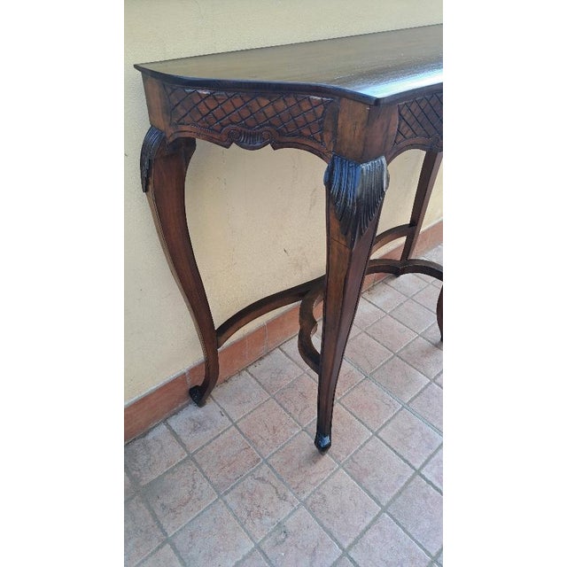Antique Italian Walnut Console Table, 1890s For Sale - Image 3 of 6