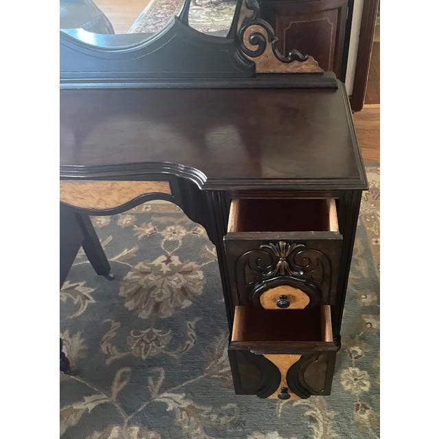 Vintage Jacobean Walnut Vanity For Sale - Image 11 of 12