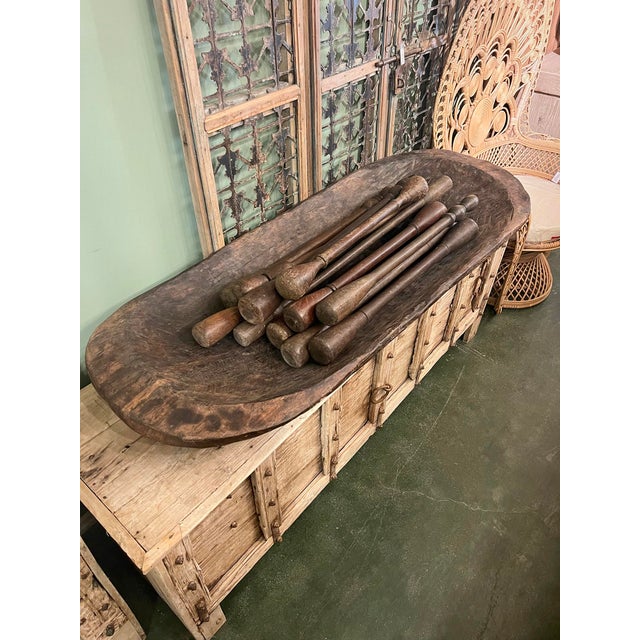 Wood Anique Old African Rustic Wooden Pounder Stick For Sale - Image 7 of 7
