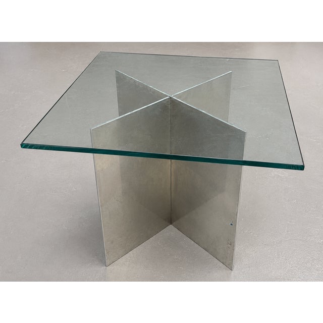 1970s Mid Century Modern Chrome and Glass Side / End Table, Circa 1970s For Sale - Image 5 of 11