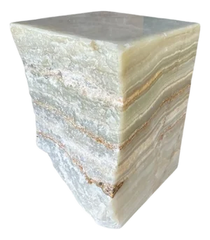 Jupiter Onyx Marble Side Table With Stunning Textures, Modern Organic