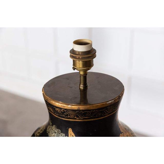 Large Chinese Papier-Mâché Table Lamps, 1950s, Set of 2 For Sale - Image 12 of 14