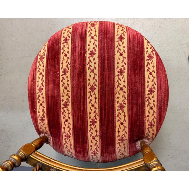 French Napoleon III Giltwood SpindleBack Chair in the Louis XVI Taste Circa 1870 For Sale - Image 14 of 15