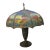 Antique Reverse Painted Glass 8 Panel Table Lamp Landscape Shade For Sale