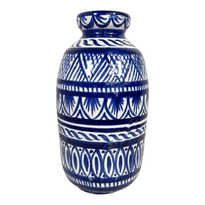 1970s Italian Vietri Art Vase Campagna Blue Handcrafted Pottery