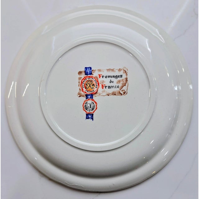 Vintage French Faïence De St. Amand “Fromages De France” Cheese Plates, Set of 6 For Sale - Image 16 of 17