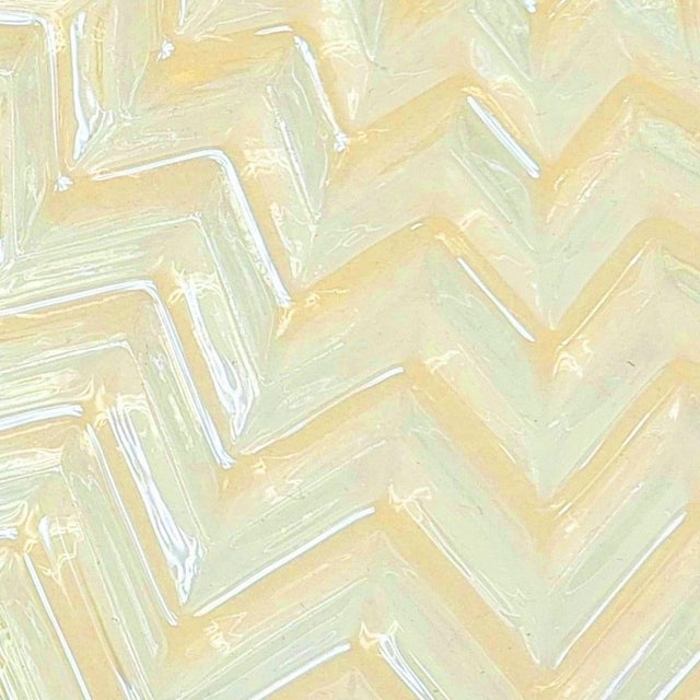 Glashütte Limburg Mid-Century/Art Deco Geometric Amber Glass Ceiling Light/Flush Mount From Limburg, Germany, 1970s For Sale - Image 4 of 8