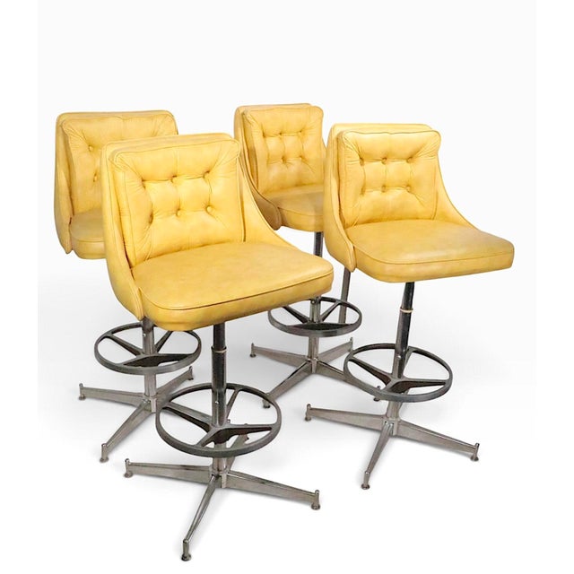 1970s Set of Four Swivel Bar Stools by Daystrom C. 1979 For Sale - Image 5 of 14