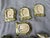 Vintage Majolica Style Shell Cup and Saucers Set of 9 Pieces For Sale - Image 16 of 17
