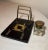 Antique Black Glass Bronze Brass Desk Inkwell Jar Letter Pen Holder Stand For Sale - Image 9 of 10
