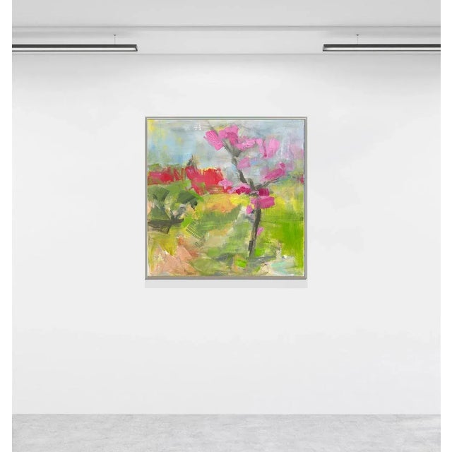 Red "Red Roof, Hakodate" by Trixie Pitts Abstract Impressionist Landscape Painting For Sale - Image 8 of 12