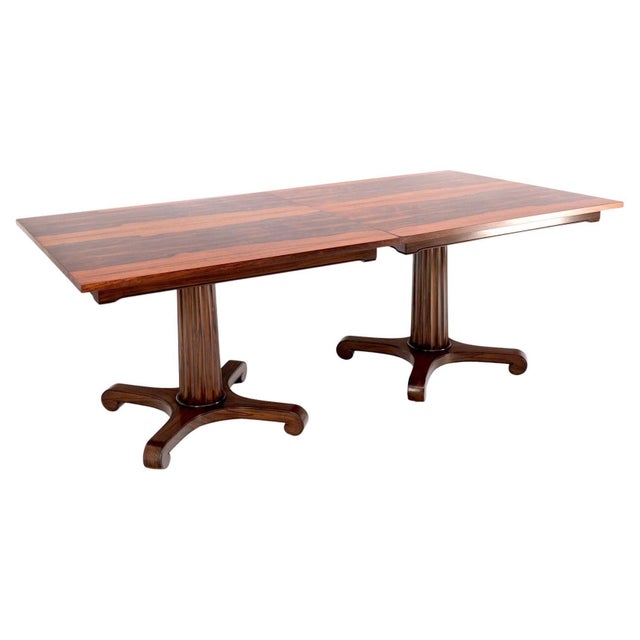 Two Part Rosewood Two Pedestals Dining Table Game Table Mint For Sale - Image 10 of 17