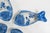 Early 20th Century Early 20th Century Set of 4 Japanese Blue and White Fish Form Condiment Dishes For Sale - Image 5 of 13