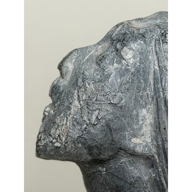 Gray Art Deco Lead Sculpture of Joan of Arc in the Manner of Eric Gill For Sale - Image 8 of 18
